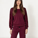 Wine Lounge Set Sequin Stripe Jumper Joggers
