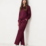 Wine Lounge Set Sequin Stripe Jumper Joggers