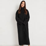 Black Maxi Coat Stand Collar Oversized