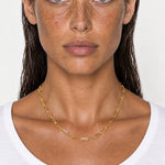 Paperclip Chain Necklace Gold Tone Layering Chain