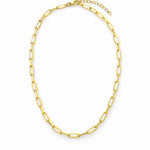 Paperclip Chain Necklace Gold Tone Layering Chain