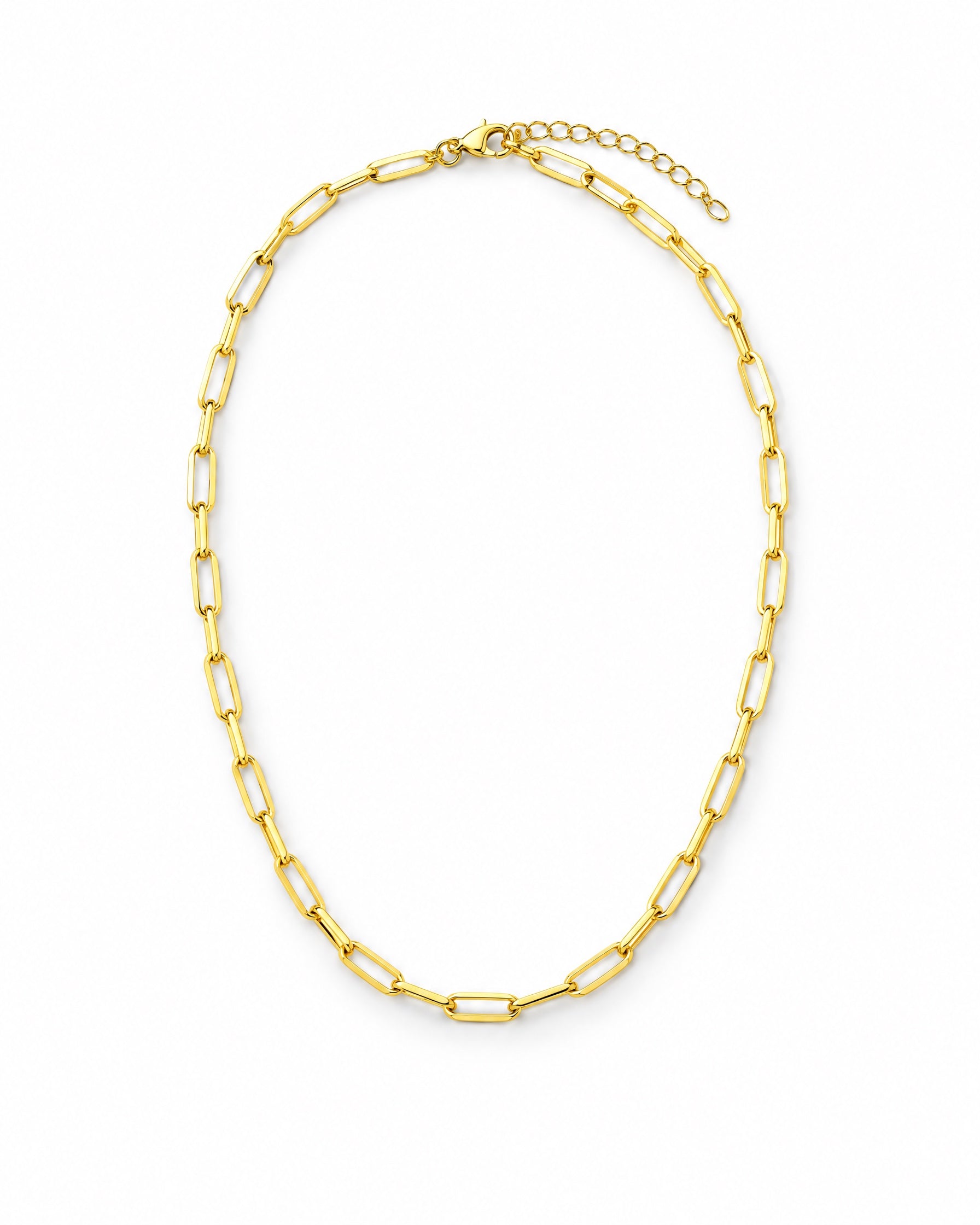 Paperclip Chain Necklace Gold Tone Layering Chain