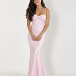 Pink Slip Maxi Dress Sequin Bust Tie Back
