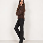 Chocolate Sequin Jumper Diamond Fluffy Knit