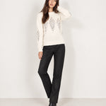 Ivory Sequin Jumper Diamond Fluffy Knit