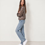 Leopard Sequin Top Leopard Print Long Sleeve
