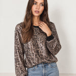 Leopard Sequin Top Leopard Print Long Sleeve