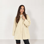 Apricot Short Trench Coat Stand Collar Oversized