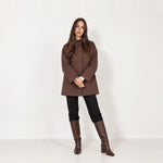 Coffee Short Trench Coat Stand Collar Oversized