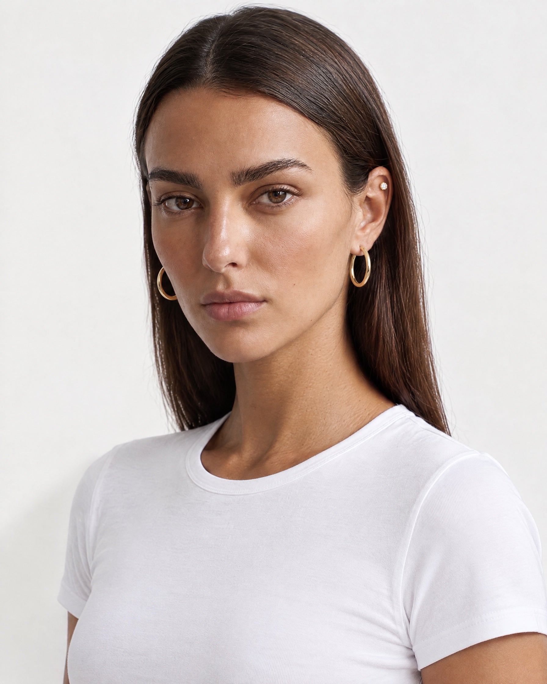Small Hoop Earrings Gold Tone Click Hoops - Gold
