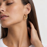 Small Hoop Earrings Gold Tone Click Hoops