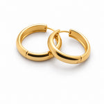 Small Hoop Earrings Gold Tone Click Hoops - Gold