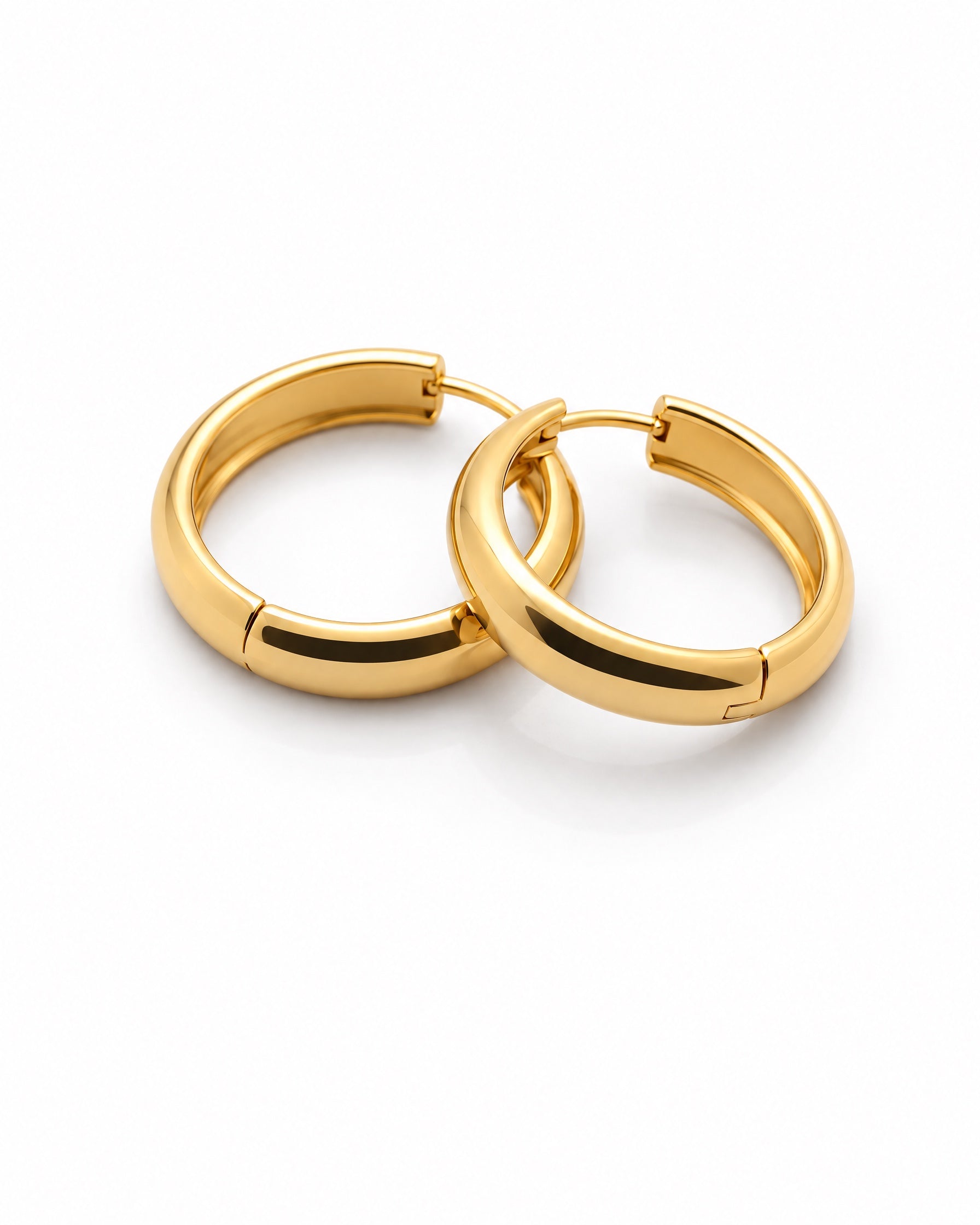 Small Hoop Earrings Gold Tone Click Hoops - Gold