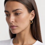 Small Hoop Earrings Gold Tone Click Hoops - Gold