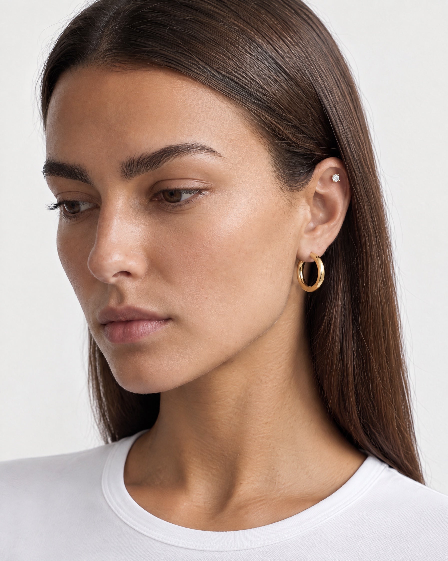 Small Hoop Earrings Gold Tone Click Hoops - Gold