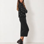 Black Two Piece Set Star Print Jumper Skirt