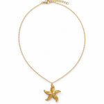 Starfish Necklace Gold Tone Pendant on Chain