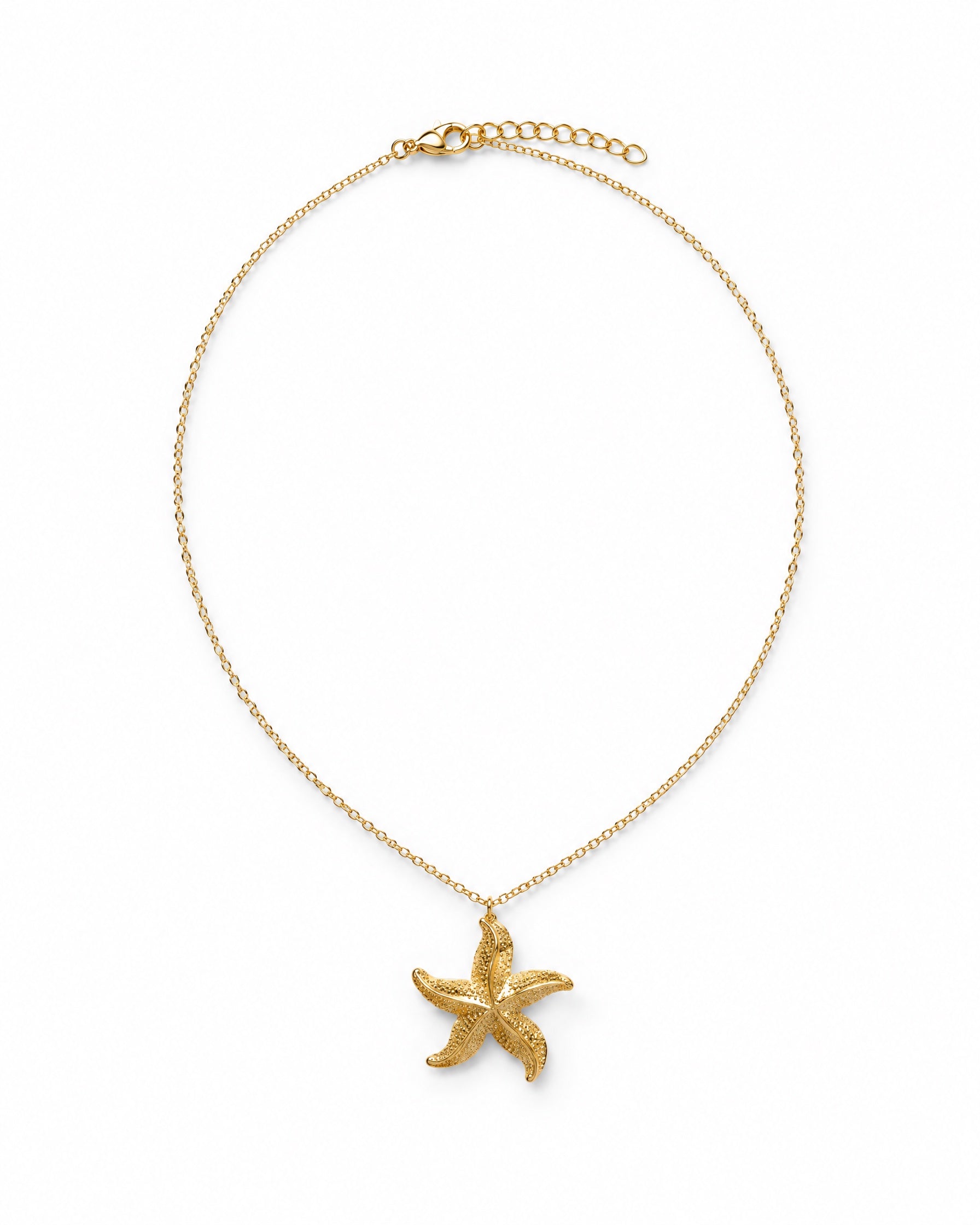 Starfish Necklace Gold Tone Pendant on Chain