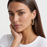 Twisted Hoop Earrings Gold Tone Rope Hoops