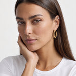 Twisted Hoop Earrings Gold Tone Rope Hoops