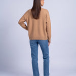 Caramel Knitted Cardigan V Neck Button Front Cardigan Relaxed Fit Chunky Knit