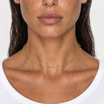 Wave Necklace Gold Tone Zigzag Chain Choker