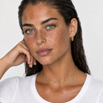 Wave Necklace Gold Tone Zigzag Chain Choker