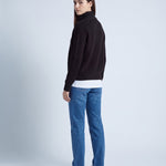 Black Zip Cardigan High Neck Zip Up Knitted Cardigan with Pockets Relaxed Fit