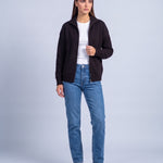 Black Zip Cardigan High Neck Zip Up Knitted Cardigan with Pockets Relaxed Fit