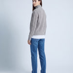 Heather Gray Zip Cardigan High Neck Zip Up Knitted Cardigan with Pockets Relaxed Fit